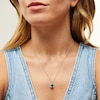 Thumbnail Image 2 of Oval Lab-Created Emerald and 1/10 CT. T.W. Diamond Open Octagon Frame Pendant in 10K White Gold