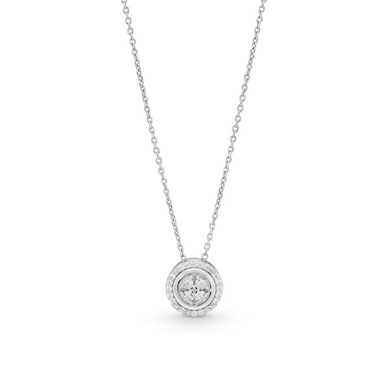 1/10 CT. T.w. Multi-Diamond Frame Pendant in Sterling Silver