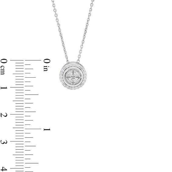 1/10 CT. T.w. Multi-Diamond Frame Pendant in Sterling Silver