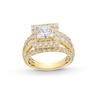 Thumbnail Image 1 of 2-3/4 CT. T.W. Princess-Cut Certified Lab-Grown Diamond Frame Triple Row Engagement Ring in 14K Gold (F/VS2)