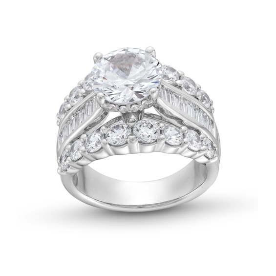 5-1/2 CT. T.w. Baguette and Round Certified Lab-Grown Diamond Triple Row Engagement Ring in 14K White Gold (F/Vs2)