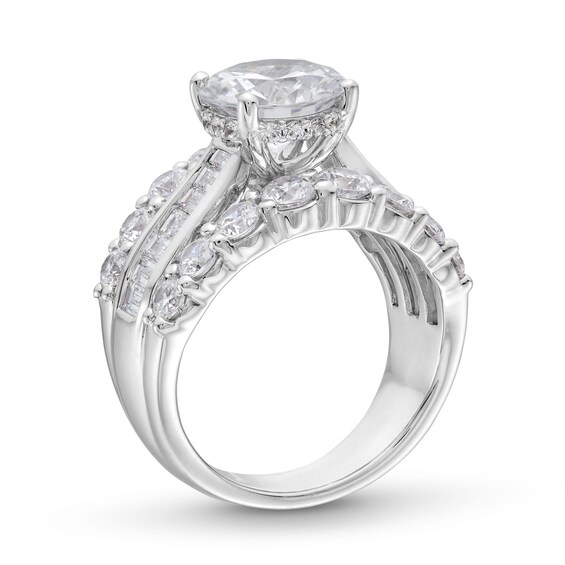 5-1/2 CT. T.w. Baguette and Round Certified Lab-Grown Diamond Triple Row Engagement Ring in 14K White Gold (F/Vs2)