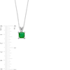 Thumbnail Image 6 of Princess-Cut Lab-Created Emerald and White Lab-Created Sapphire Pendant, Stud Earrings and Ring Set in Sterling Silver