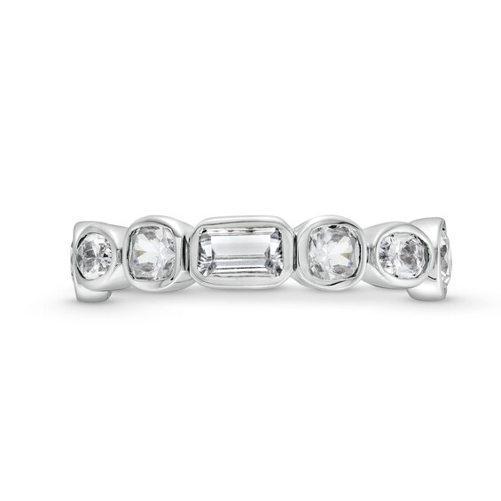 2 CT. T.w. Multi-Shaped Lab-Grown Diamond Bezel-Set Anniversary Band in 14K White Gold (F/Vs2)