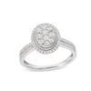 Thumbnail Image 1 of 1/2 CT. T.W. Oval Multi-Diamond Frame Double Row Vintage-Style Engagement Ring in 10K White Gold