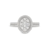 Thumbnail Image 2 of 1/2 CT. T.W. Oval Multi-Diamond Frame Double Row Vintage-Style Engagement Ring in 10K White Gold