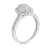 Thumbnail Image 3 of 1/2 CT. T.W. Oval Multi-Diamond Frame Double Row Vintage-Style Engagement Ring in 10K White Gold
