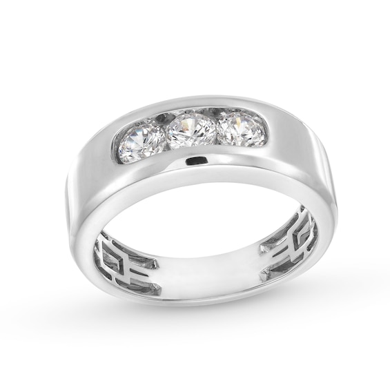 1 CT. T.w. Certified Lab-Grown Diamond Three Stone Band in 10K White Gold (I/Si2)
