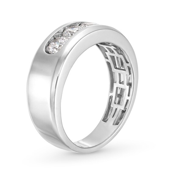 1 CT. T.w. Certified Lab-Grown Diamond Three Stone Band in 10K White Gold (I/Si2)