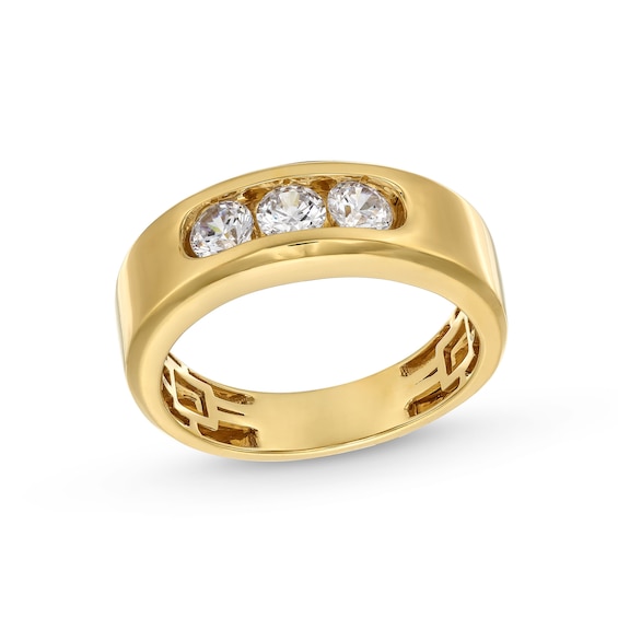 1 CT. T.w. Certified Lab-Grown Diamond Three Stone Band in 10K Gold (I/Si2)
