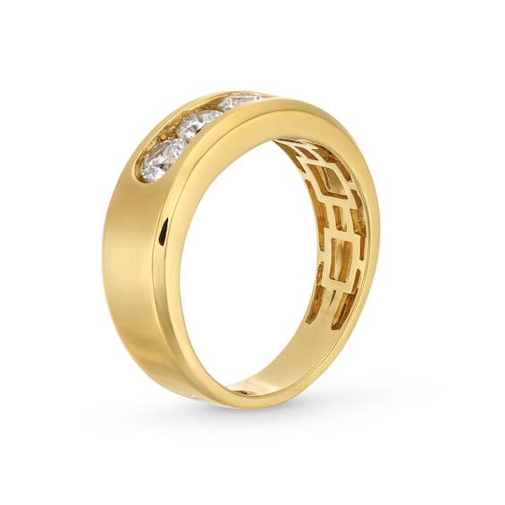 1 CT. T.w. Certified Lab-Grown Diamond Three Stone Band in 10K Gold (I/Si2)