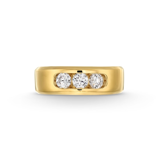 1 CT. T.w. Certified Lab-Grown Diamond Three Stone Band in 10K Gold (I/Si2)