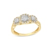 Thumbnail Image 1 of 1/4 CT. T.W. Diamond Frame Past Present Future® Twist Shank Engagement Ring in 10K Gold