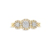 Thumbnail Image 3 of 1/4 CT. T.W. Diamond Frame Past Present Future® Twist Shank Engagement Ring in 10K Gold