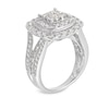 Thumbnail Image 2 of 2 CT. T.W. Princess-Cut Multi-Diamond Double Cushion Frame Multi-Row Engagement Ring in 10K White Gold