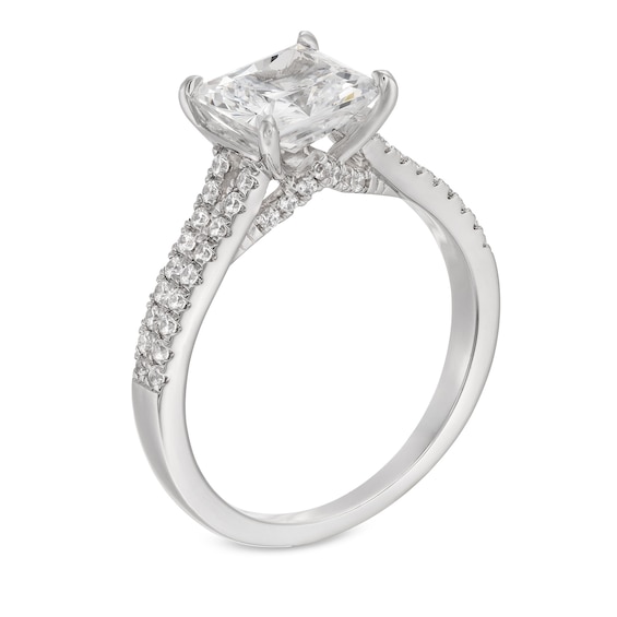 2-1/3 CT. T.w. Princess-Cut Certified Lab-Grown Diamond Split Shank Engagement Ring in 14K White Gold (I/Si2)