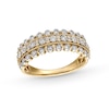 Thumbnail Image 1 of 1/4 CT. T.W. Diamond Multi-Row Vintage-Style Anniversary Band in 10K Gold