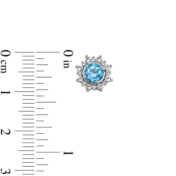 Certified Swiss Blue Topaz and White Lab-Created Sapphire Snowflake Pendant, Ring and Earrings Set in Sterling Silver