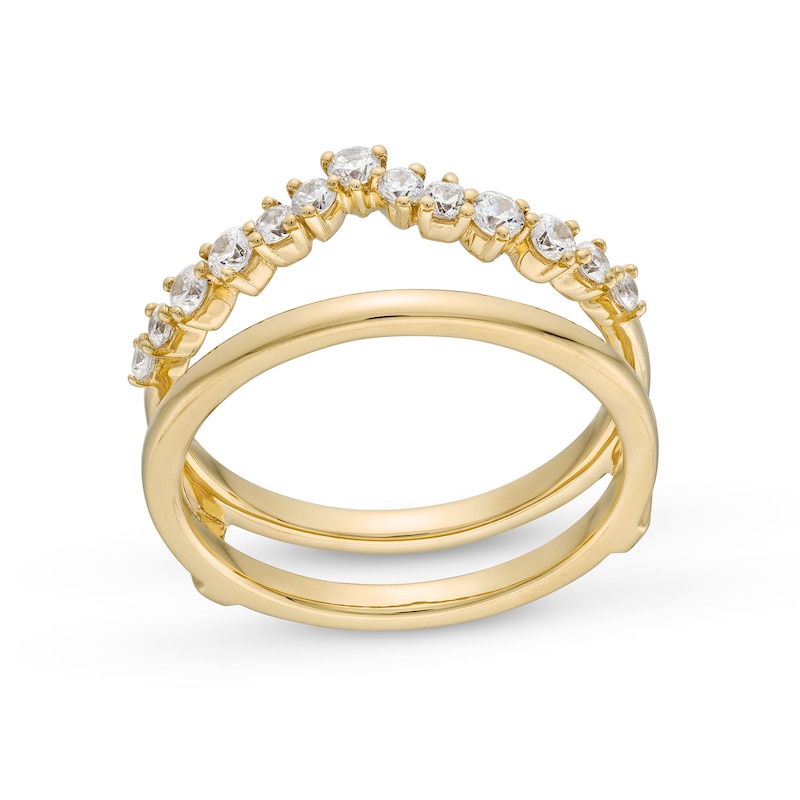 Main Image 1 of 3/8 CT. T.W. Diamond Chevron Solitaire Enhancer in 14K Gold