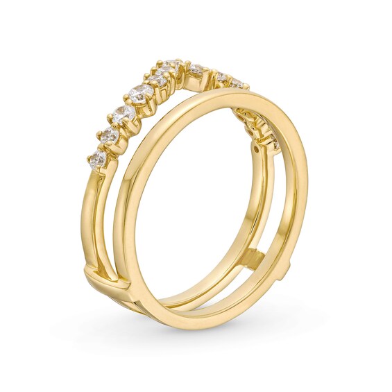3/8 CT. T.w. Diamond Chevron Solitaire Enhancer in 14K Gold