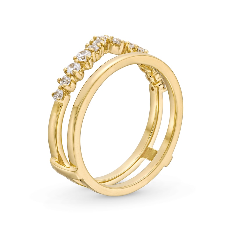 Main Image 3 of 3/8 CT. T.W. Diamond Chevron Solitaire Enhancer in 14K Gold