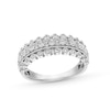 Thumbnail Image 1 of 1/4 CT. T.W. Diamond Multi-Row Vintage-Style Anniversary Band in 10K White Gold