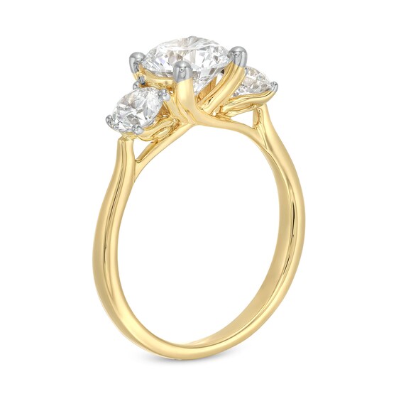2-1/3 CT. T.w. Certified Lab-Grown Diamond Three Stone Engagement Ring in 14K Gold (F/Si2)