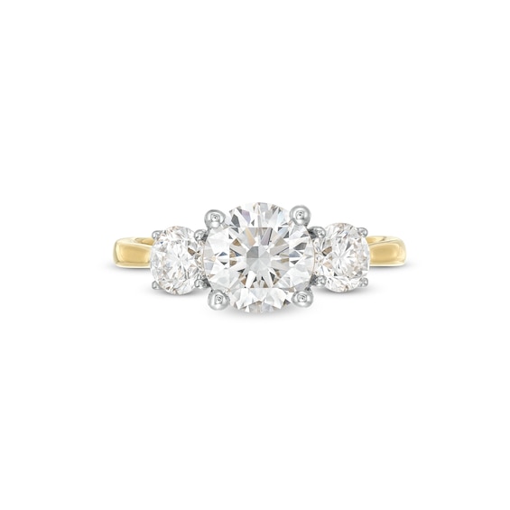 2-1/3 CT. T.w. Certified Lab-Grown Diamond Three Stone Engagement Ring in 14K Gold (F/Si2)