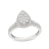 Thumbnail Image 1 of 1/2 CT. T.W. Pear-Shaped Multi-Diamond Frame Split Shank Vintage-Style Engagement Ring in 10K White Gold