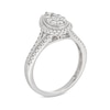 Thumbnail Image 2 of 1/2 CT. T.W. Pear-Shaped Multi-Diamond Frame Split Shank Vintage-Style Engagement Ring in 10K White Gold