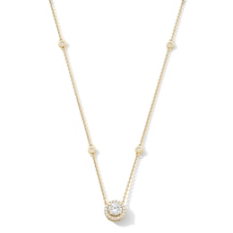 3/4 CT. T.W. Diamond Frame Station Necklace in 14K Gold