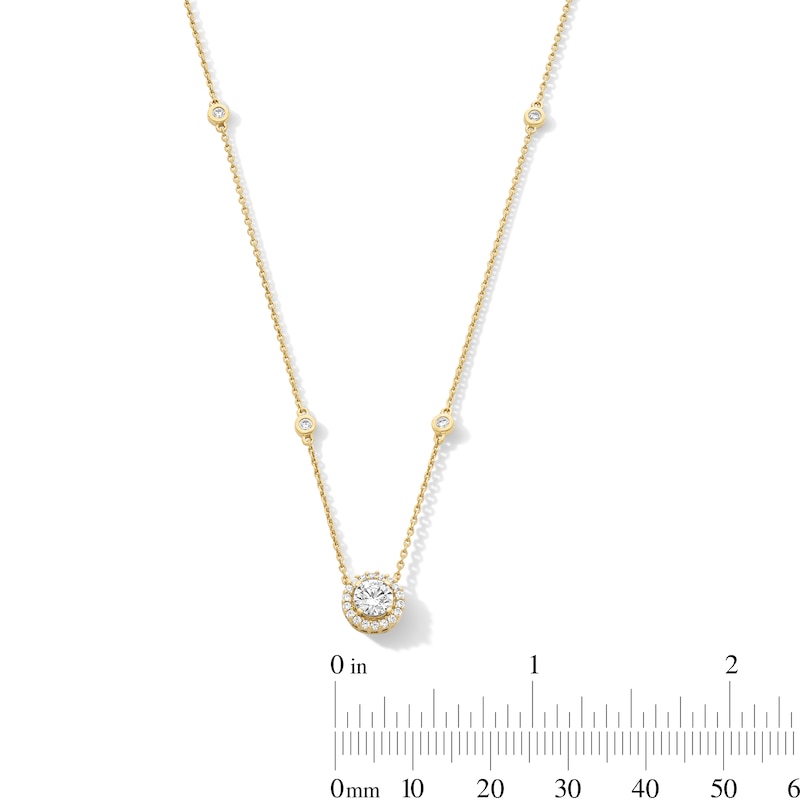 Main Image 3 of 3/4 CT. T.W. Diamond Frame Station Necklace in 14K Gold