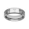 Thumbnail Image 1 of 7.0mm Cross-Pattern Engravable Wedding Band in Stainless Steel (2 Lines)