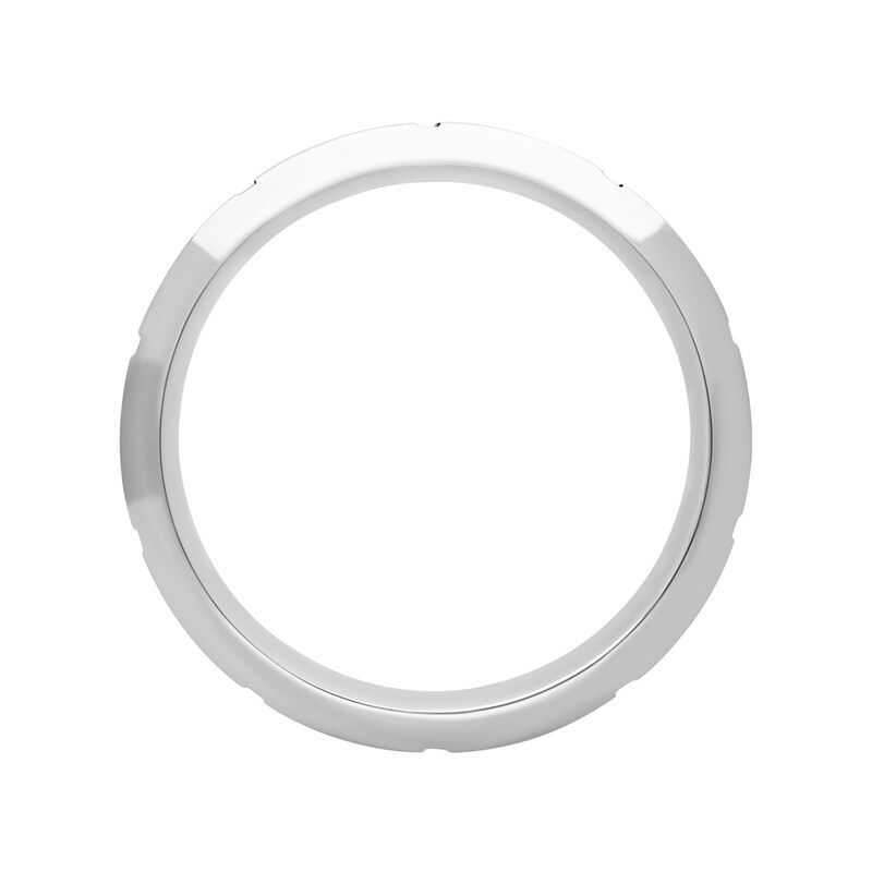 Main Image 4 of 7.0mm Cross-Pattern Engravable Wedding Band in Stainless Steel (2 Lines)