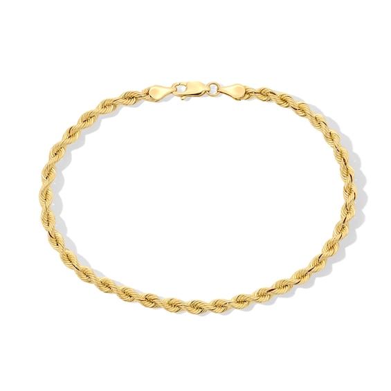 3.7mm Silk Ropeâ¢ Chain Bracelet in Hollow 14K Gold - 8.5â