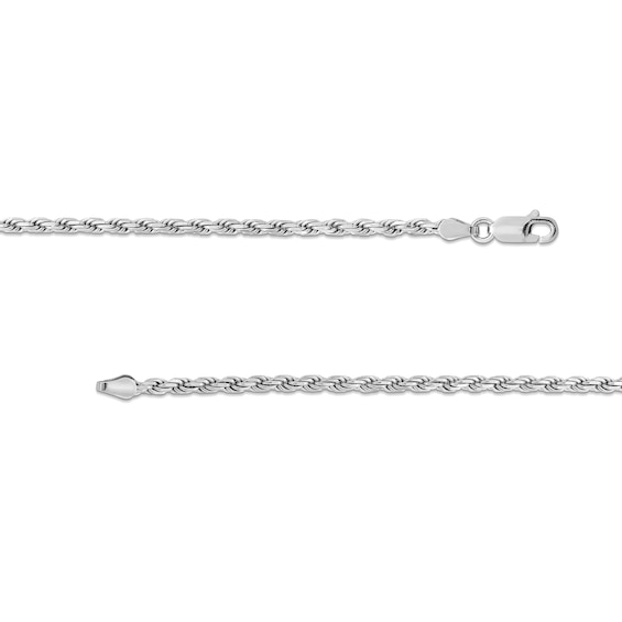 2.7mm Diamond-Cut Rope Chain Necklace in Solid Sterling Silver - 22â