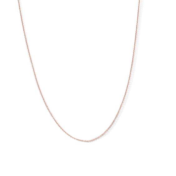 1.0mm Diamond-Cut Cable Chain Necklace in Solid 10K Rose Gold - 18â