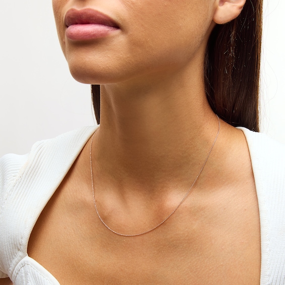 1.0mm Diamond-Cut Cable Chain Necklace in Solid 10K Rose Gold - 18â