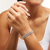 Thumbnail Image 2 of 10.0mm Panther Triple Row Link Bracelet in Hollow Sterling Silver - 7.5"