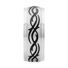 Thumbnail Image 3 of 9.0mm Tribal-Pattern Engravable Wedding Band in Stainless Steel and Black PVD Plate (2 Lines)