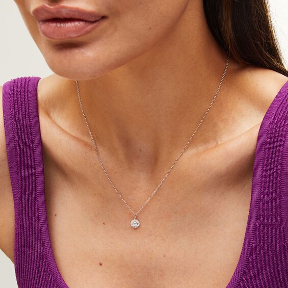 1/5 CT. T.w. Diamond Open Frame Pendant in 10K White Gold