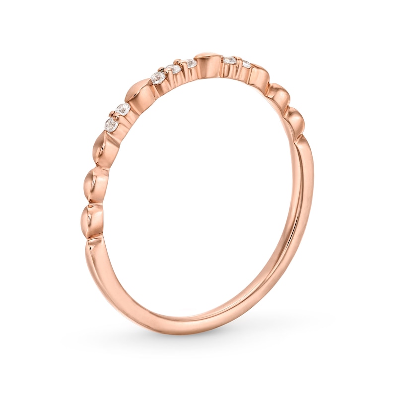 Main Image 2 of 1/20 CT. T.W. Diamond Station Stackable Anniversary Band in 10K Rose Gold