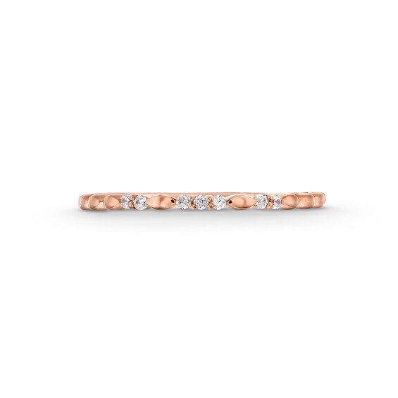 1/20 CT. T.w. Diamond Station Stackable Anniversary Band in 10K Rose Gold