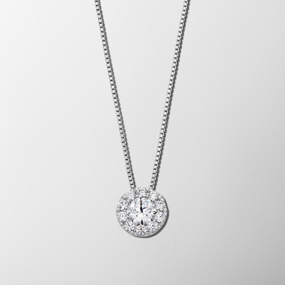 1 CT. T.w. Certified Lab-Grown Diamond Frame Pendant in 14K White Gold (F/Si2)