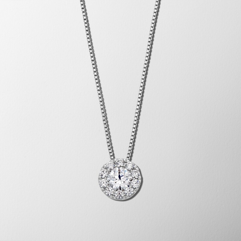 Main Image 1 of 1 CT. T.W. Certified Lab-Grown Diamond Frame Pendant in 14K White Gold (F/SI2)