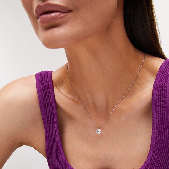 1 CT. T.w. Certified Lab-Grown Diamond Frame Pendant in 14K White Gold (F/Si2)