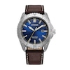 Thumbnail Image 1 of Men's Citizen Eco-Drive® Brycen Super Titanium™ Brown Leather Strap Watch with Blue Dial (Model: AW1840-09L)