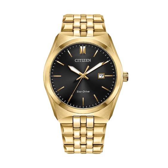 Men's Citizen Eco-DriveÂ® Corso Gold-Tone IP Watch with Black Dial (Model: Bm7333-85E)