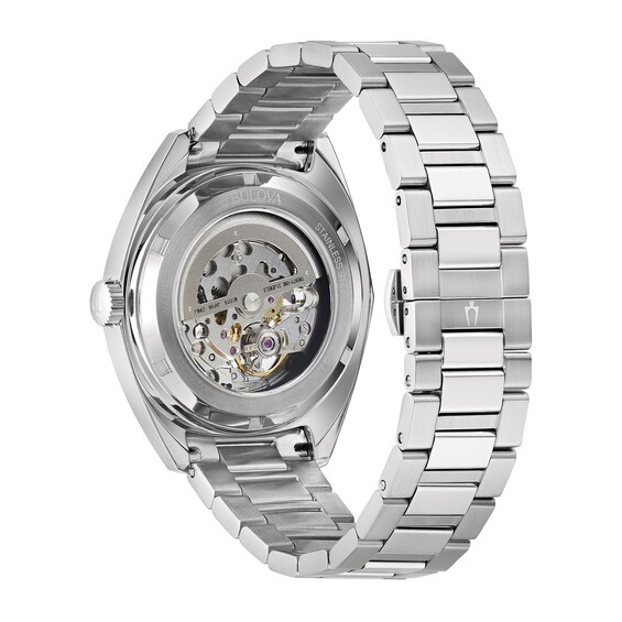 Men's Bulova Surveyor Automatic Watch with Blue Skeleton Dial (Model: 96A292)