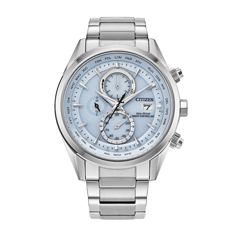 Main Image 1 of Men's Citizen Eco-Drive® Sport Luxury Chronograph Watch with Sky Blue Dial (Model: AT8260-51M)